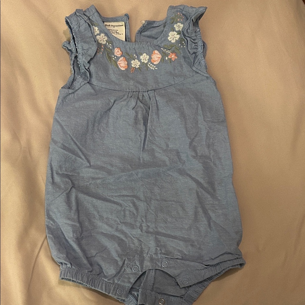 First Impressions Blue Floral One Piece